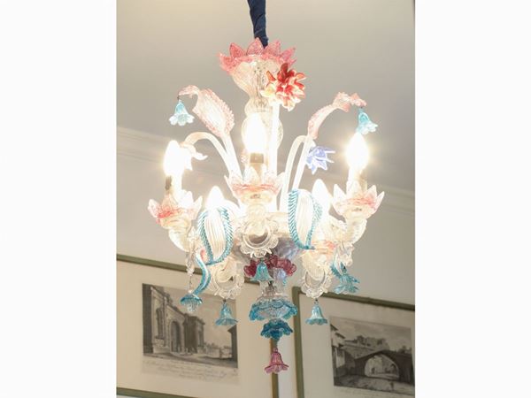 A Murano glass chandelier  - Auction House Sale: Furniture and Paintings from Villa Roseto  - Florence - II - II - Maison Bibelot - Casa d'Aste Firenze - Milano