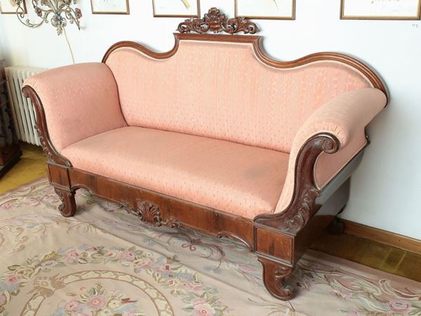 A mahogany sofa  (19th century)  - Auction House Sale: Furniture and Paintings from Villa Roseto  - Florence - II - II - Maison Bibelot - Casa d'Aste Firenze - Milano