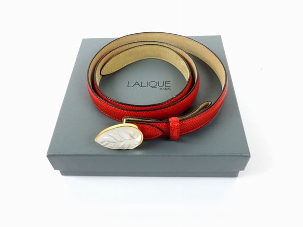 Cintura in pelle rossa e cristallo, Lalique