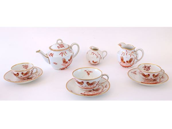 Polychrome porcelain tea set, Richard Ginori, Pittoria di Doccia, 1927