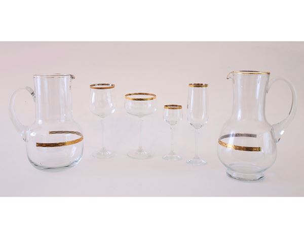 Servito di bicchieri in cristallo di Boemia
