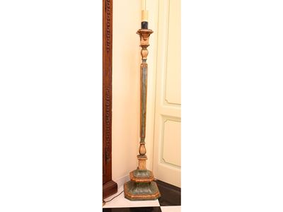 Torciera da Terra in Legno Laccato e Dorato