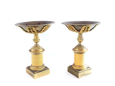 Coppia di Alzate in Bronzo Dorato