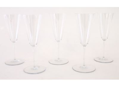Serie di Dodici Flutes in Cristallo, Baccarat
