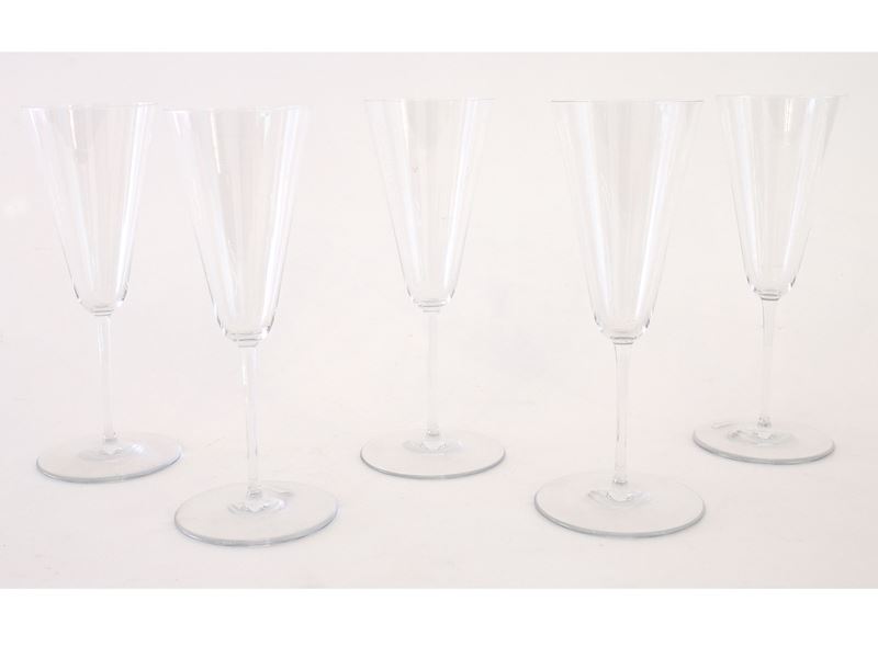 Serie di Dodici Flutes in Cristallo, Baccarat