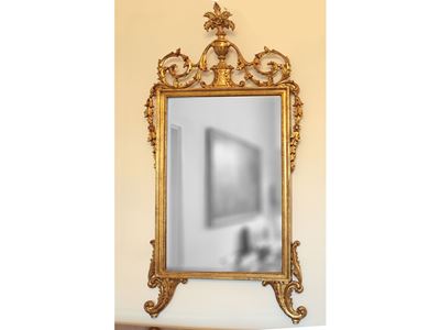 Specchiera in Legno Intagliato e Dorato