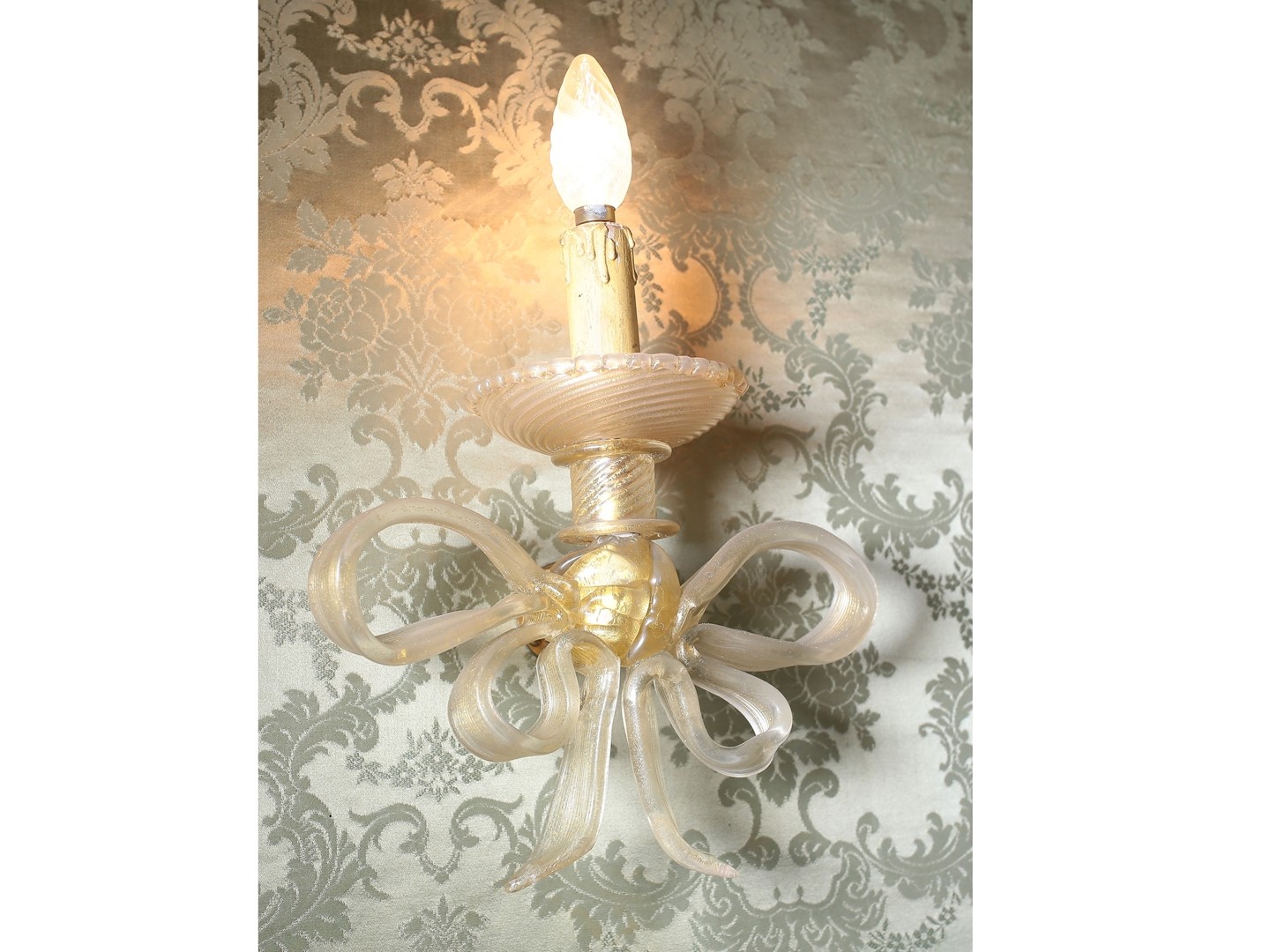 Serie di Tre Appliques in Vetro Soffiato di Murano