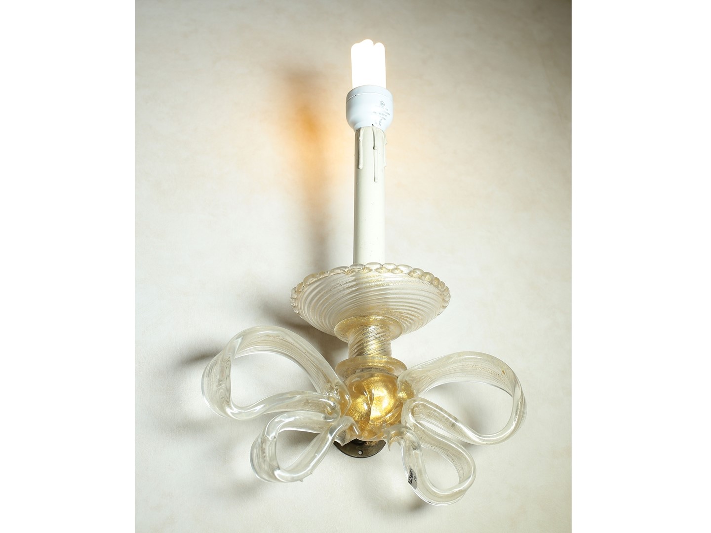 Serie di Tre Appliques in Vetro Soffiato di Murano
