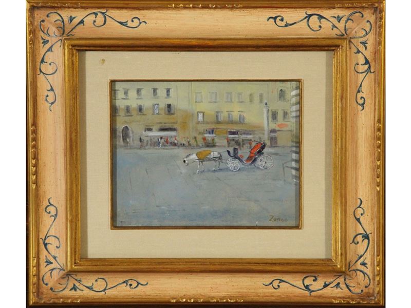 Nereo Zanco - Scorcio di Piazza Duomo a Firenze