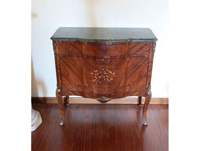 Piccola Credenza Impiallacciata in Palissandro ed Altre Essenze
