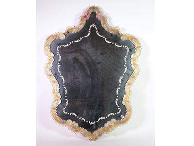Specchiera con Cornice in Vetro Soffiato di Murano