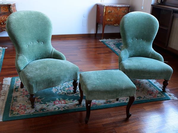 Coppia di poltroncine imbottite