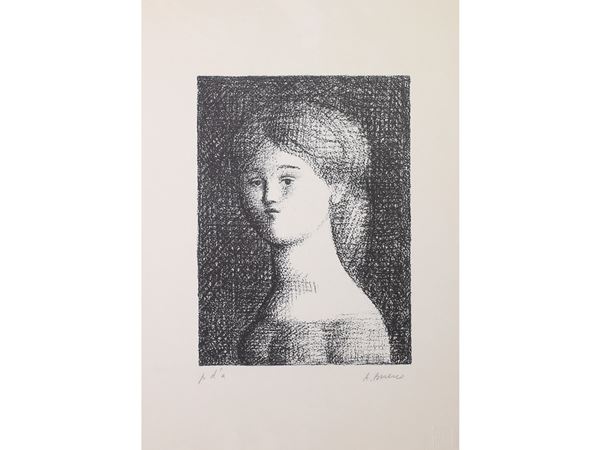 Antonio Bueno : Portrait of a Woman  - Auction Lazzi's House - first part Furniture, paintings, Murano glass, curiosities - Maison Bibelot - Casa d'Aste Firenze - Milano