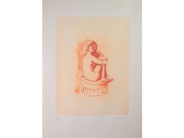 Antonio Bueno : Female Nude  - Auction Lazzi's House - first part Furniture, paintings, Murano glass, curiosities - Maison Bibelot - Casa d'Aste Firenze - Milano