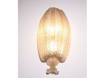 Coppia di Grandi Appliques in Vetro Soffiato di Murano, Barovier e Toso