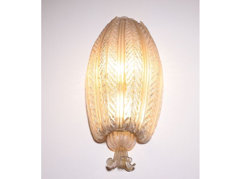 Coppia di Grandi Appliques in Vetro Soffiato di Murano, Barovier e Toso