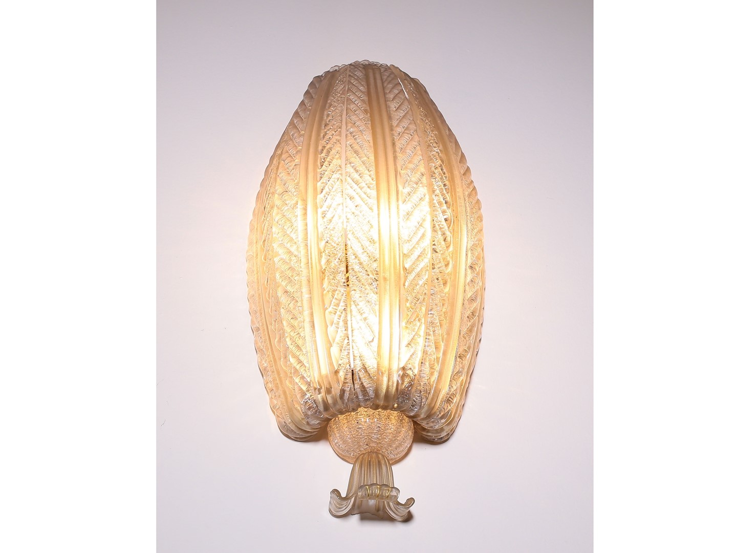 Coppia di Grandi Appliques in Vetro Soffiato di Murano, Barovier e Toso
