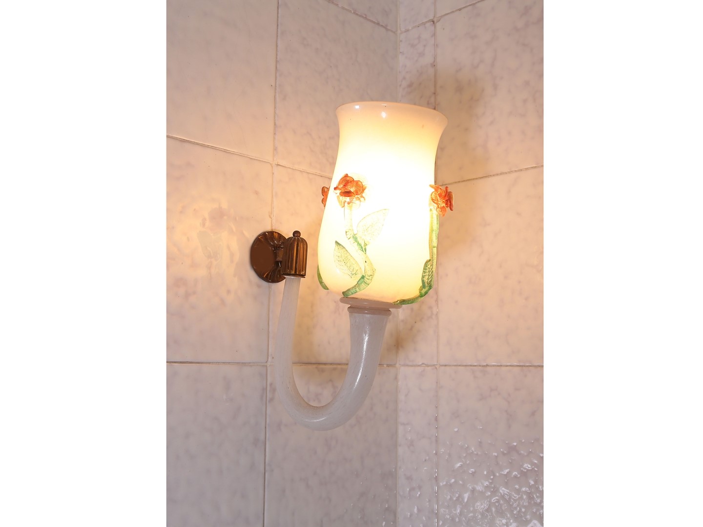 Coppia di Appliques in Vetro Soffiato di Murano