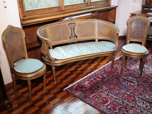 A giltwood livingroom set  (begin of 20th century)  - Auction Lazzi's House - first part Furniture, paintings, Murano glass, curiosities - Maison Bibelot - Casa d'Aste Firenze - Milano