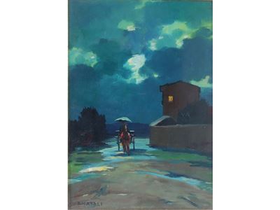 Paesaggio Notturno con Carrozza