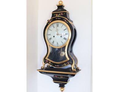 Orologio da Mensola in Legno Ebanizzato e Dorato