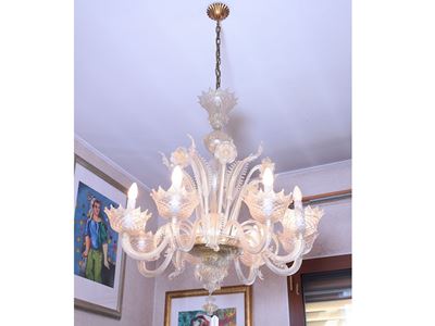 Lampadario in Vetro Soffiato di Murano