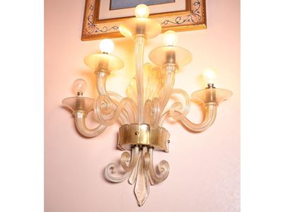 Serie di Tre Appliques in Vetro Soffiato di Murano