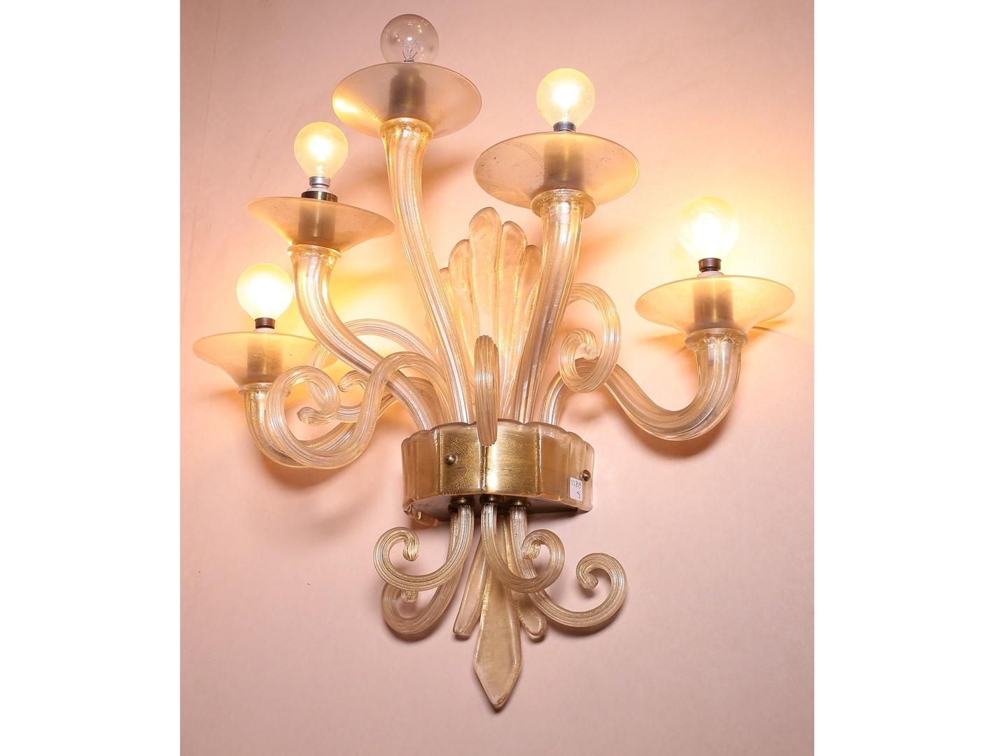 Serie di Tre Appliques in Vetro Soffiato di Murano