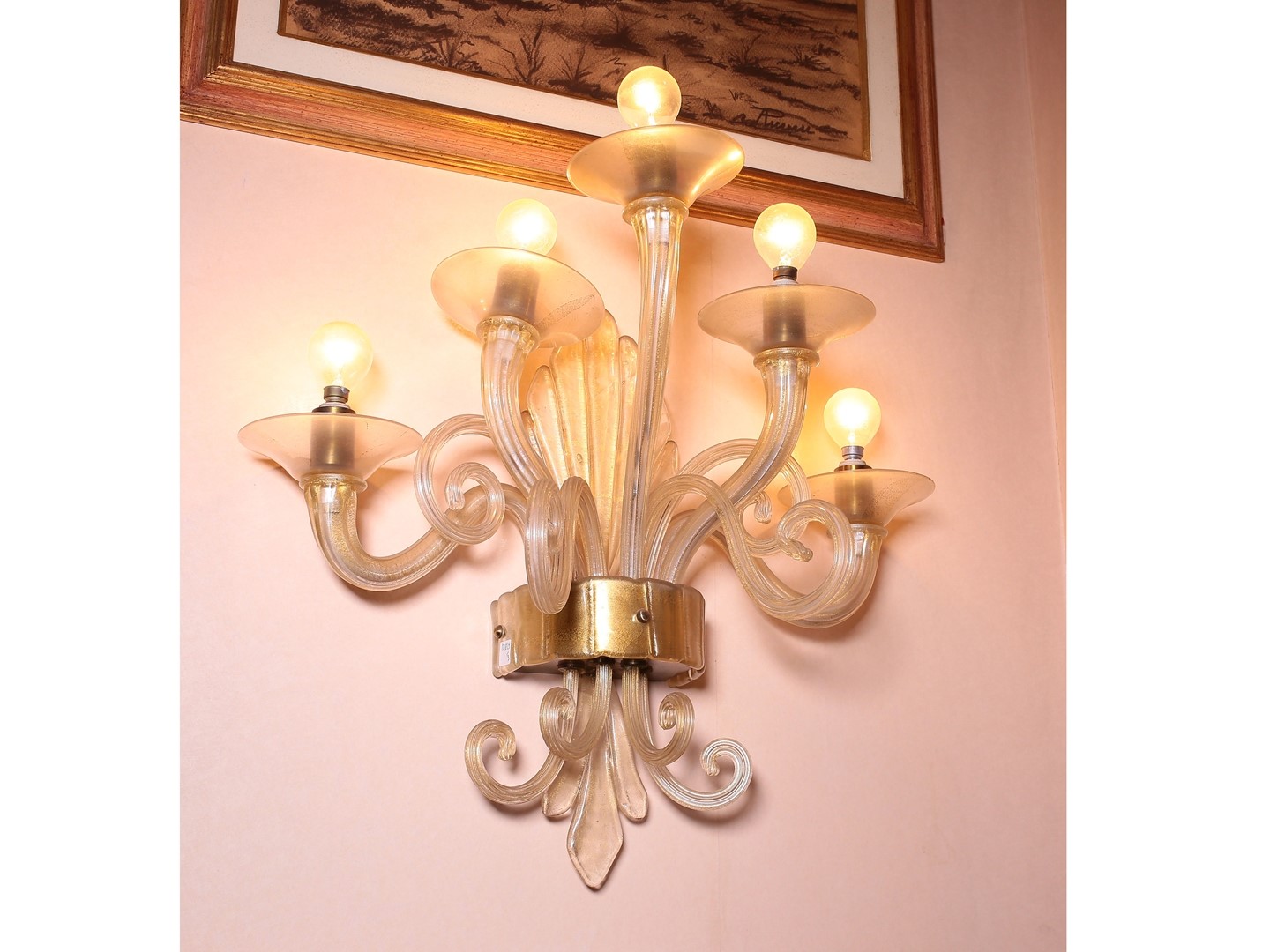 Serie di Tre Appliques in Vetro Soffiato di Murano