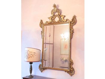 Specchiera in Legno Intagliato e Dorato