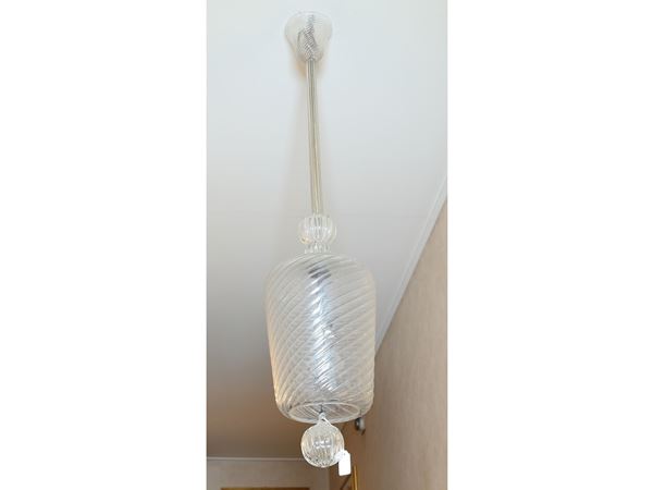 A Murano blown glass lantern chandelier