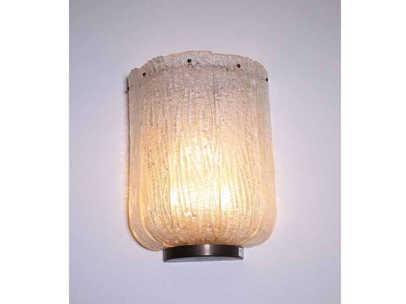 Coppia di Appliques in Vetro Soffiato di Murano