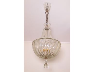 Lampadario a Paniere in Vetro Soffiato, Barovier e Toso