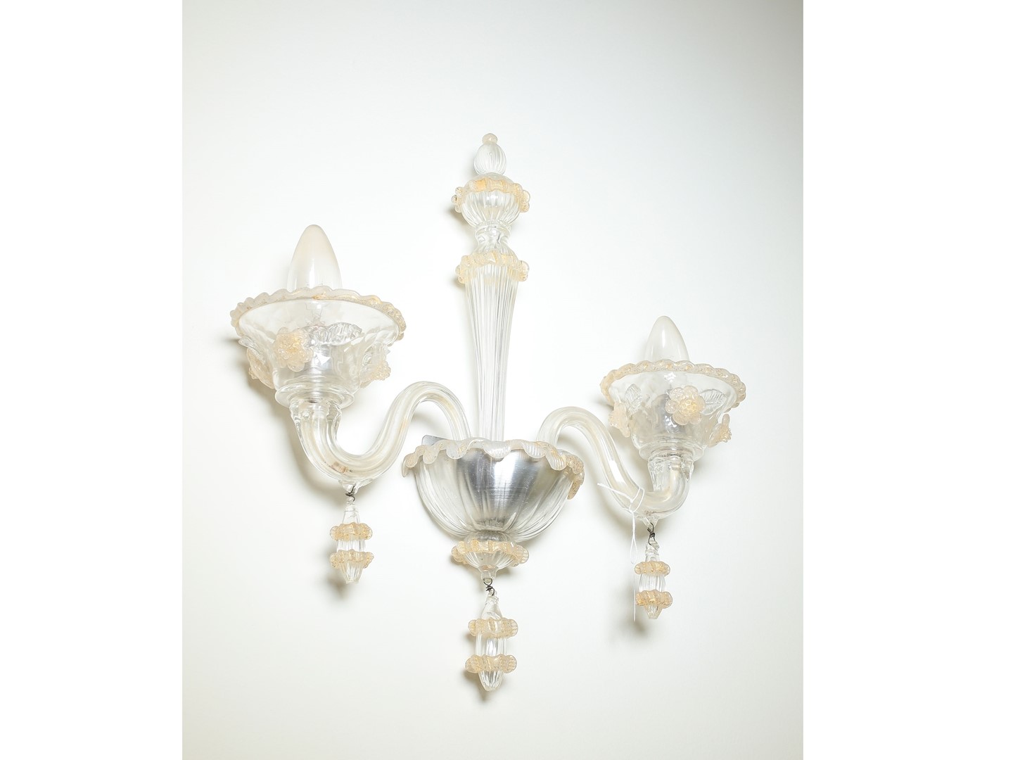 Piccolo Lampadario in Vetro Soffiato di Murano