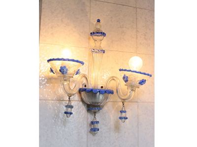 Coppia di Appliques in Vetro Soffiato di Murano