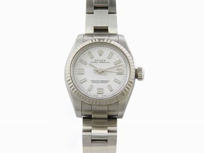 Orologio da Polso per Donna Rolex in Acciaio con Ghiera in Oro Bianco