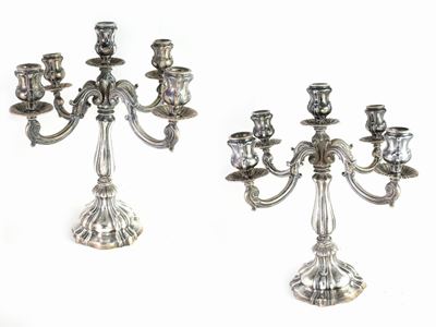 Coppia di Candelabri in Argento
