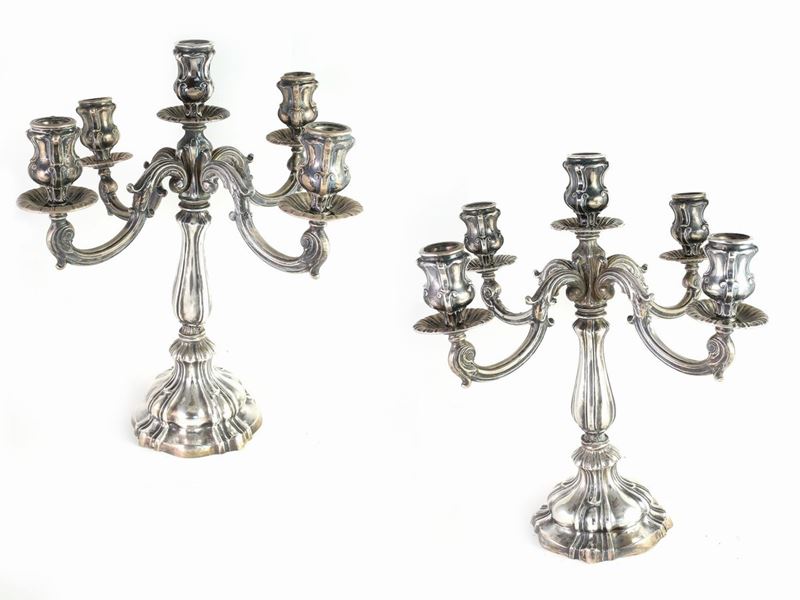Coppia di Candelabri in Argento
