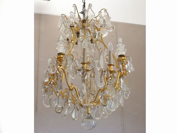 A gilded bronze chandelier