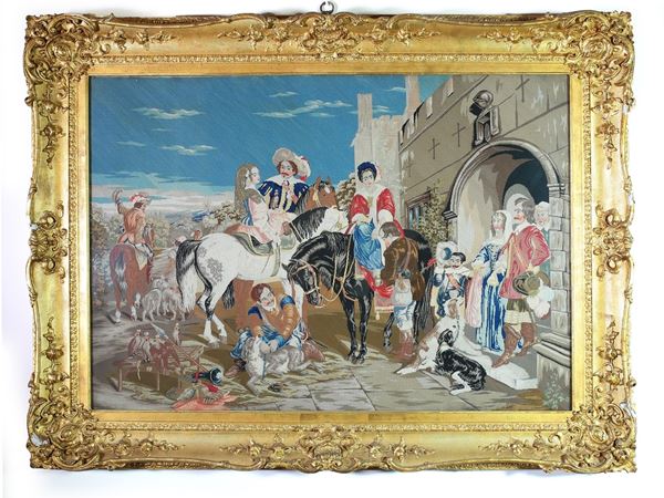 A large embroidered panel  (early 20th century)  - Auction Lazzi's House - first part Furniture, paintings, Murano glass, curiosities - Maison Bibelot - Casa d'Aste Firenze - Milano