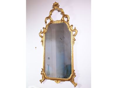 Specchiera in Legno Intagliato e Dorato