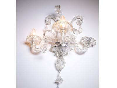 Coppia di Appliques in Vetro Soffiato di Murano