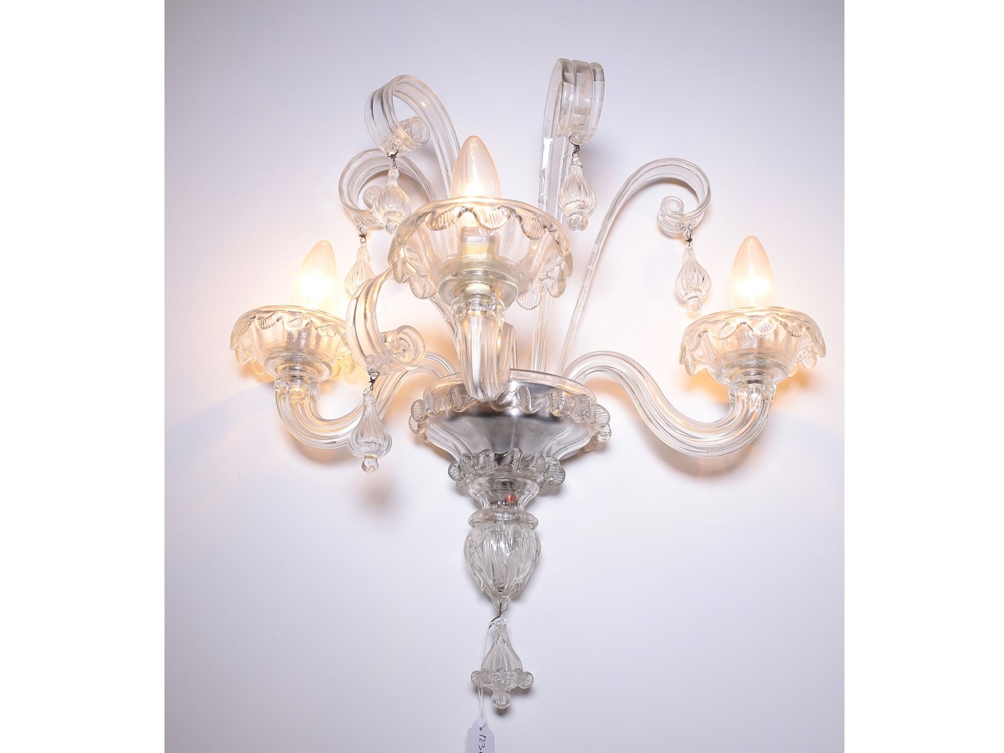 Coppia di Appliques in Vetro Soffiato di Murano
