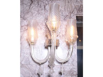 Coppia di Appliques in Vetro Soffiato di Murano