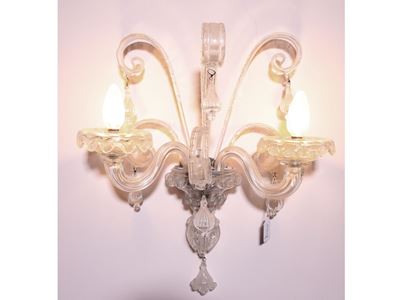 Coppia di Appliques in Vetro Soffiato di Murano