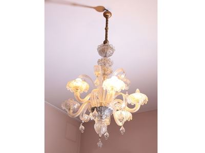 Lampadario in Vetro Soffiato di Murano