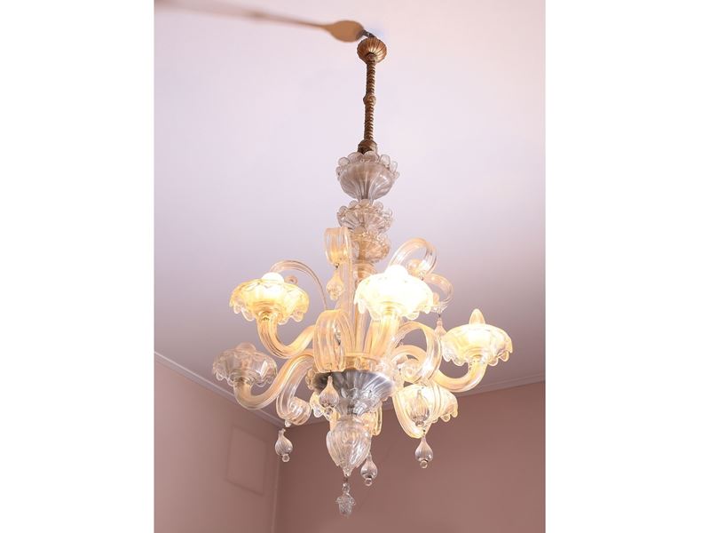 Lampadario in Vetro Soffiato di Murano