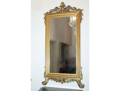 Specchiera in Legno Intagliato e Dorato