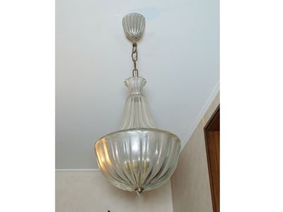 Lampadario a Paniere in Vetro Soffiato, Barovier e Toso