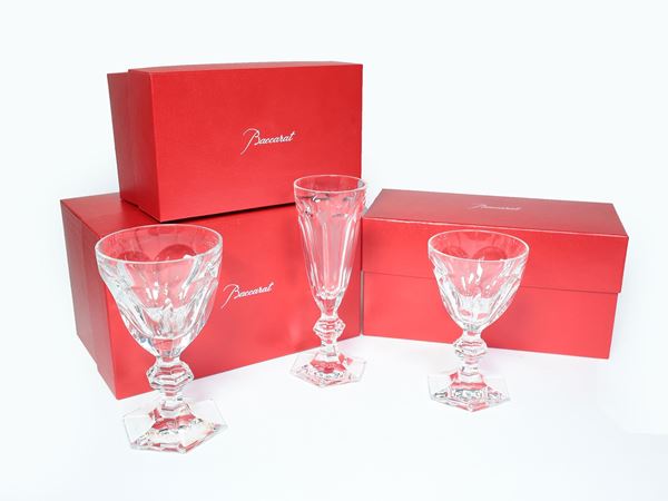 A Baccarat crystal glasses set, Harcourt 1841 model